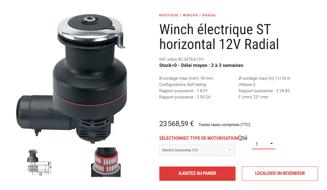 WINCH ELECTRIQUE HARKEN