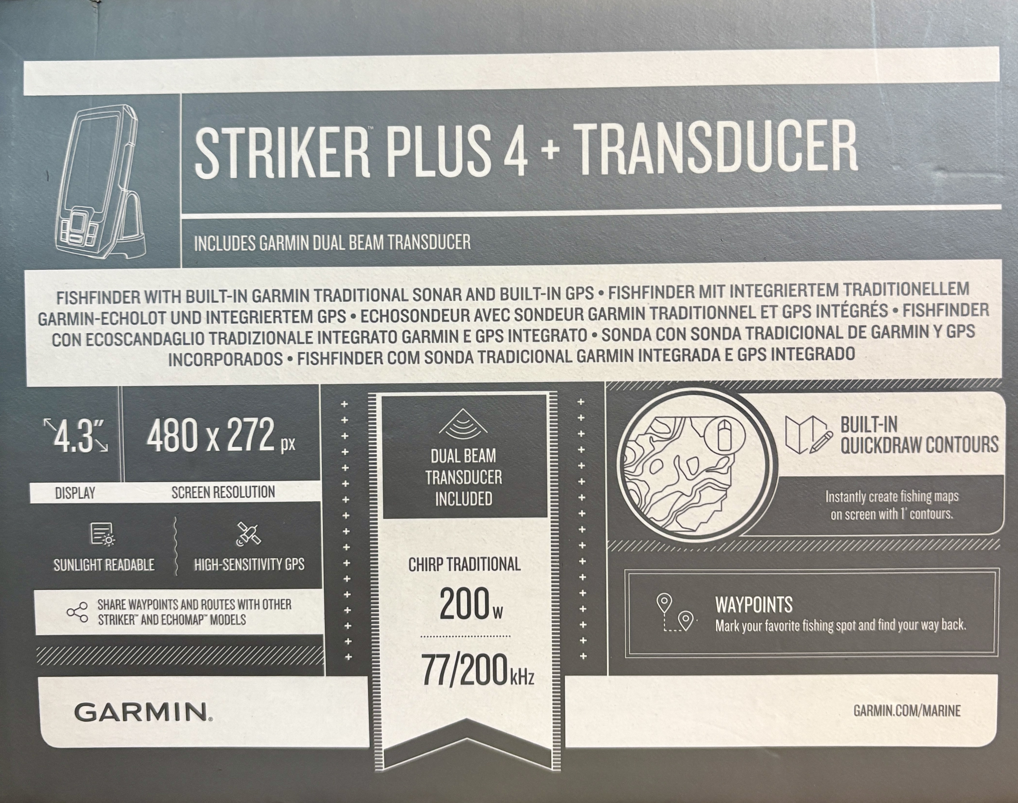 **Garmin STRIKER Plus 4 – Échosondeur GPS CHIRP – Neuf jamais utilisé**
